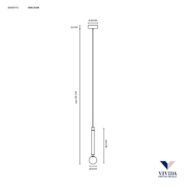 Seventy sospensione 1 luce marrone ossidato 1x2w+1x4w 3000k